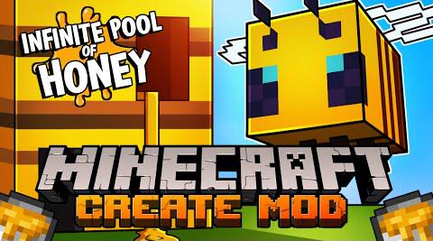 A Honey Farm With An Infinite Pool Of Honey - Create Mod 0.5.0 - Minecraft 1.18.2