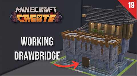 How To Build A Create Mod Castle With A Working Drawbridge - Day 19