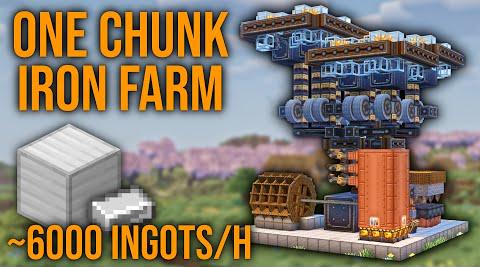 Single Chunk Create Mod Iron Farm - 100 Ingots Per Minute