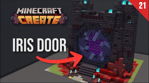 How To Build A Nether Portal Iris Door With Create - Day 21