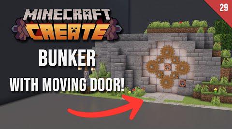 How To Build A Bunker With A Moving Door Using The Create Mod - Day 29